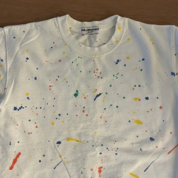 Suburban Riot white sweatshirt with paint splatters - Picture 2 of 7